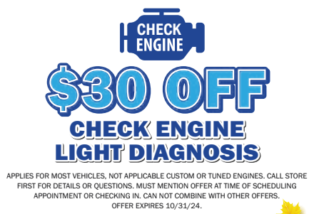 2024 Fall Check Engine Coupon